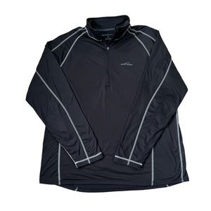Eddie Bauer Men's Black Lightweight Pullover Quarter Zip Top Sz. XL Tall‎